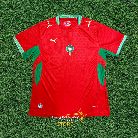 تيشيرت المغرب الأحمر كأس العالم 2026 - احترافي