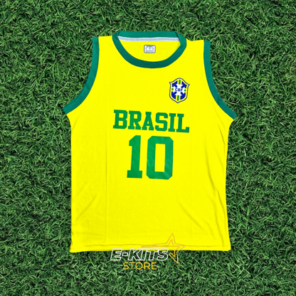 Sleeveless basketball top - Brazil 10 - Yellow