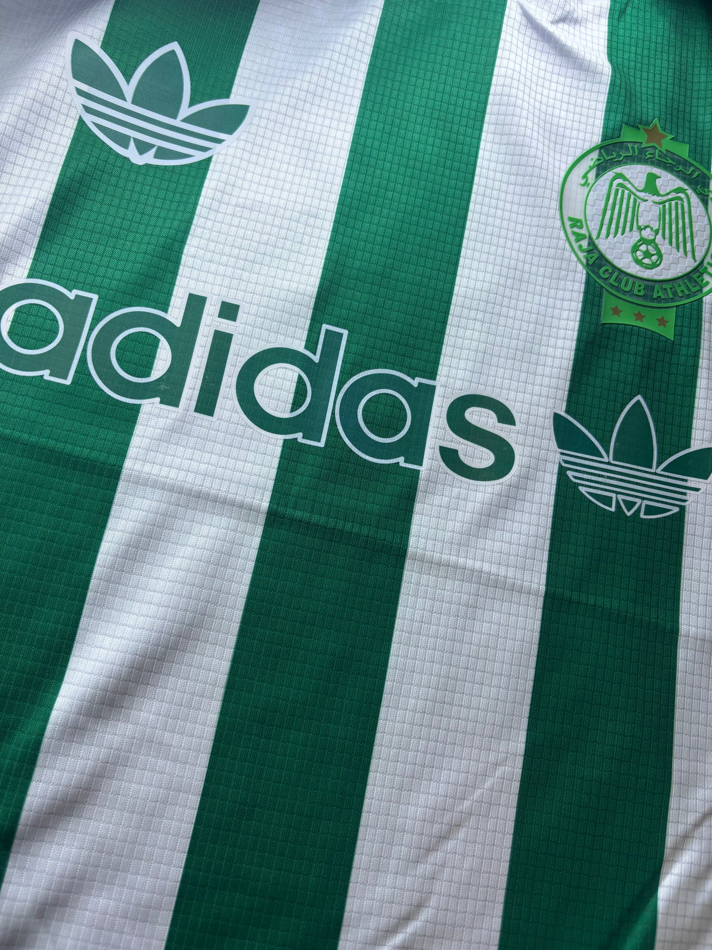 Maillot Raja CA – Édition "Stripes" (Adidas) - white & green